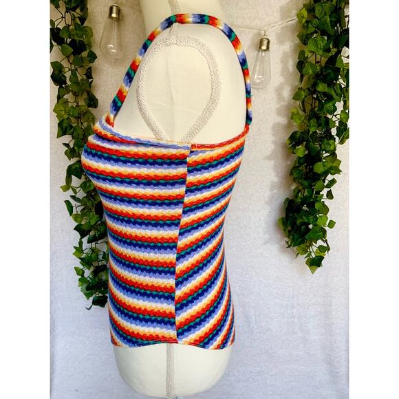 Forever 21 Colorful Striped Knit Retro Body Suit Women's Medium - Picture 5 of 10